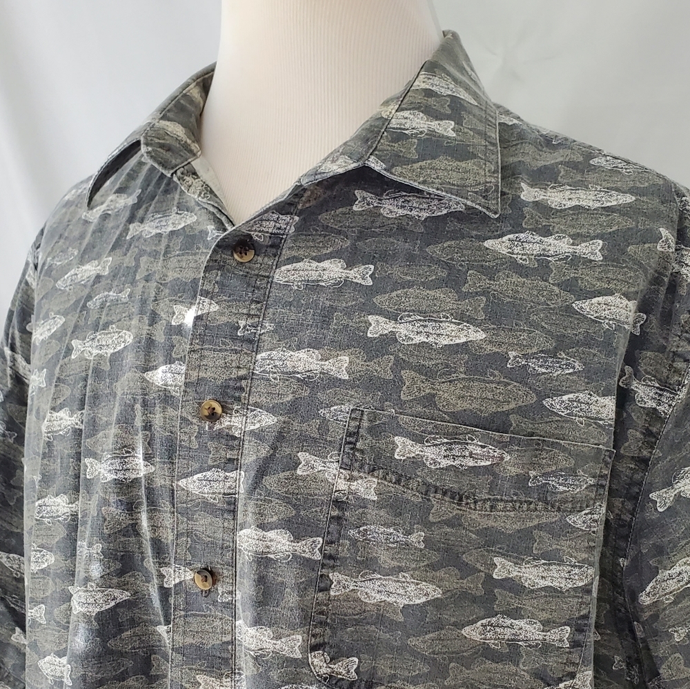 Puritan men's fishing button down shirt